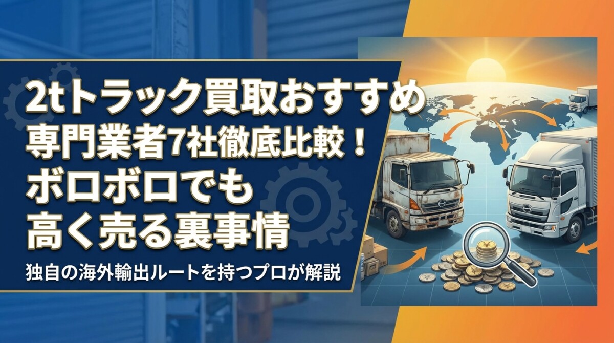 2tトラック買取おすすめ専門業者7社徹底比較!ボロボロでも高く売る裏事情