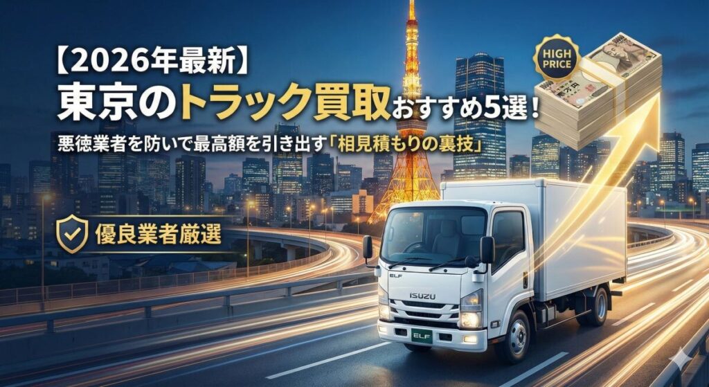 【2026年最新】東京のトラック買取おすすめ5選！悪徳業者を防いで最高額を引き出す相見積もりの裏技のアイキャッチ