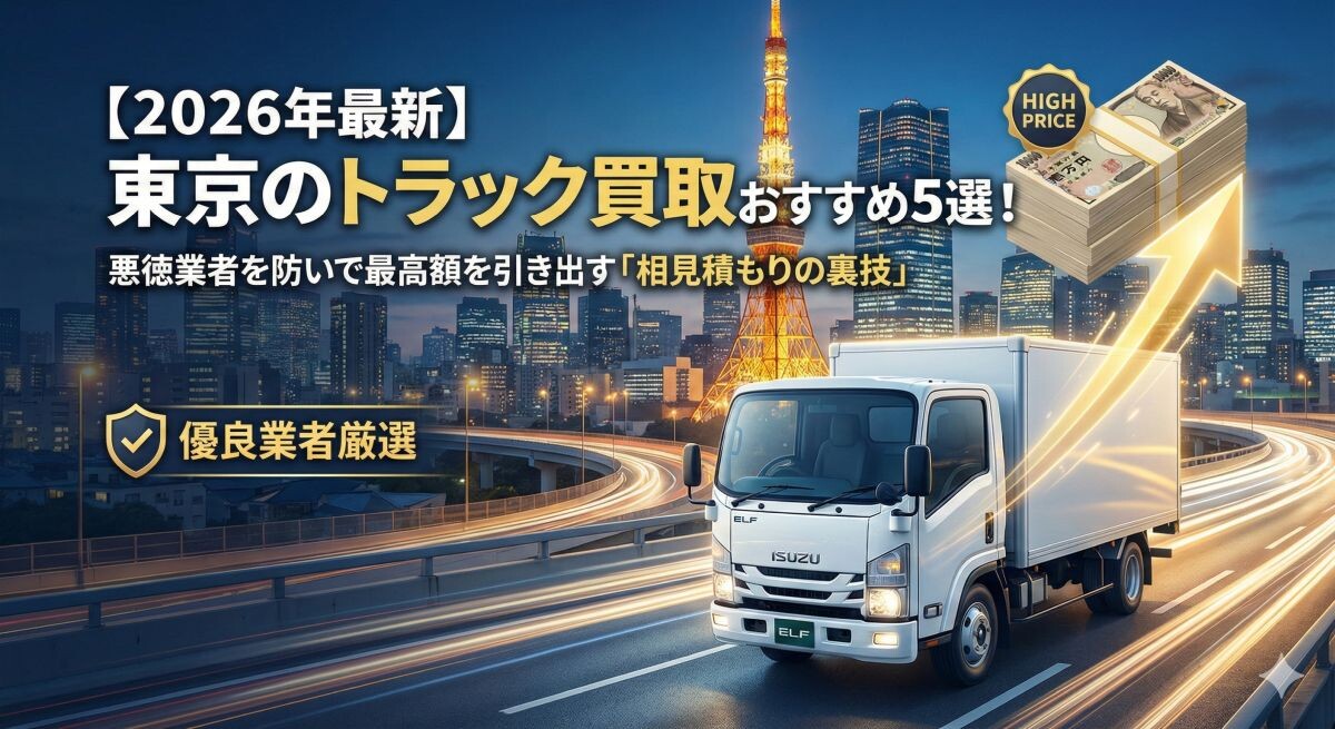 【2026年最新】東京のトラック買取おすすめ5選!悪徳業者を防いで最高額を引き出す相見積もりの裏技のアイキャッチ
