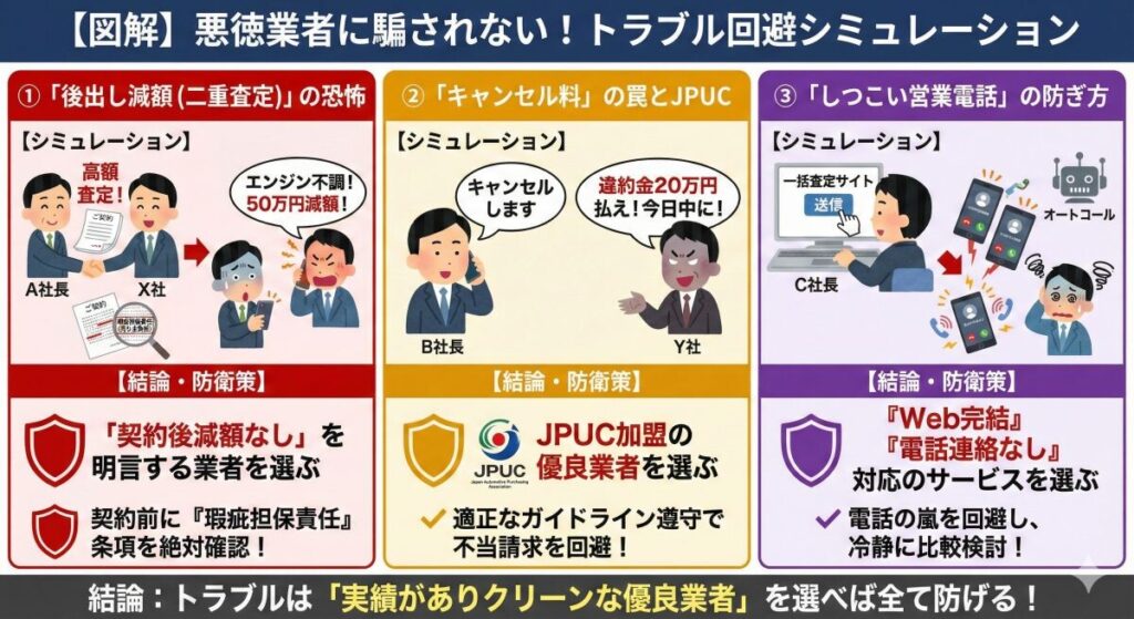 【図解】悪徳業者に騙されない!トラブル回避シミュレーション