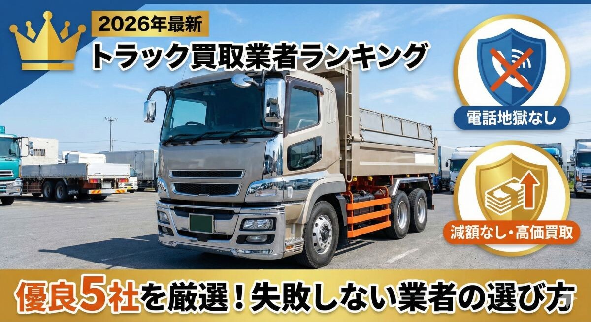 【2026】トラック買取業者ランキング!電話地獄・減額なしの優良5社狙いのアイキャッチ