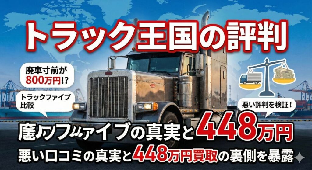 トラック王国の評判は？悪い口コミの真実と448万円買取の裏側を暴露のアイキャッチ