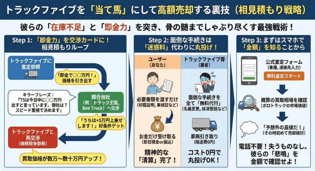 トラックファイブを「当て馬」にして高額売却する裏技