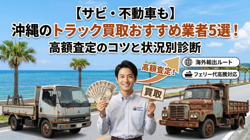 【サビ・不動車も】沖縄のトラック買取おすすめ業者5選！高額査定のコツと状況別診断のアイキャッチ