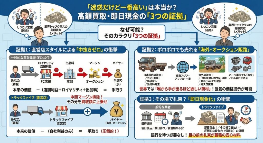 「迷惑だけど一番高い」は本当か? 高額買取・即日現金の「3つの証拠」