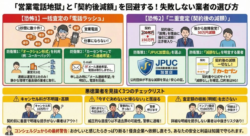 「営業電話地獄」と「契約後減額」を回避する!失敗しない業者の選び方