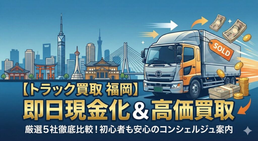 【トラック買取 福岡】即日現金化＆一番高く売れるおすすめ厳選5社のアイキャッチ