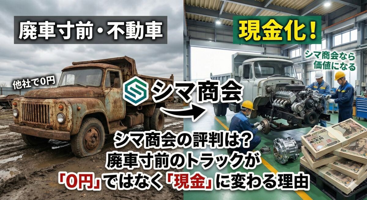 シマ商会の評判は?廃車寸前のトラックが「0円」ではなく「現金」に変わる理由のアイキャッチ