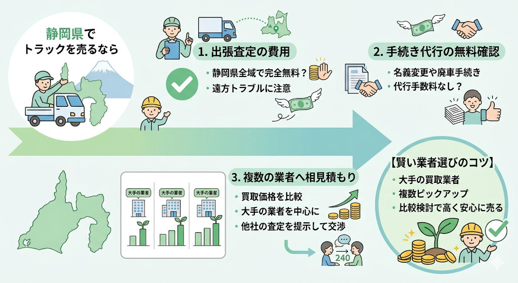 賢く業者を選ぶための3つのチェックポイントをわかりやすく図解