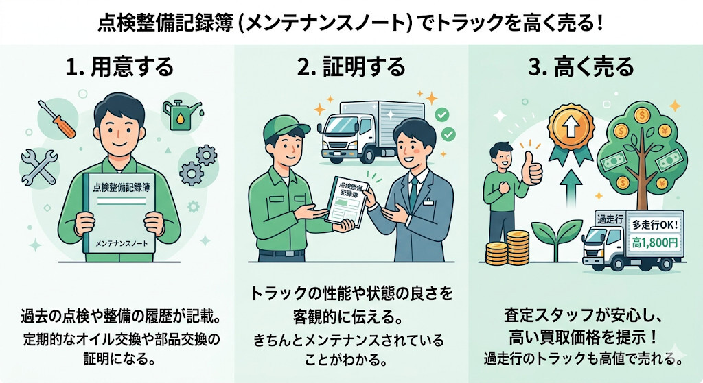 点検整備記録簿(メンテナンスノート)を用意するをわかりやすく図解