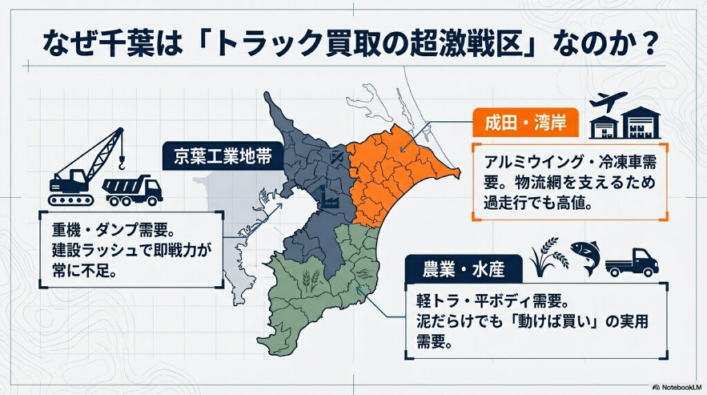 千葉県でトラックが高価買取される裏事情とは?地域産業と需要の関係