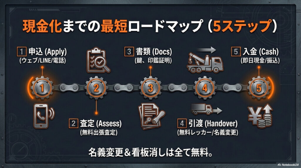 トラック買取から名義変更までの流れと即日現金化に必要な書類