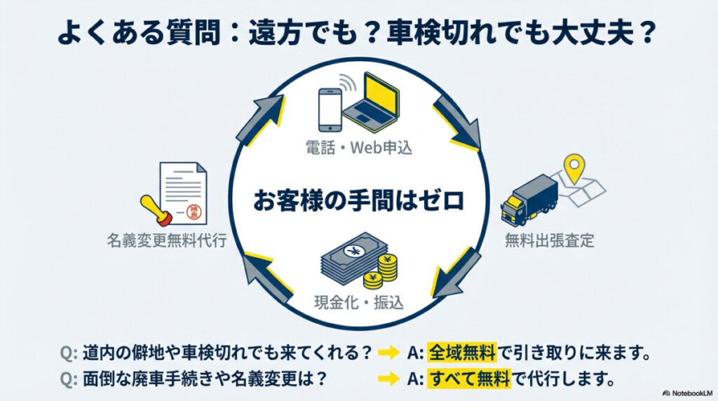 北海道のトラック買取・出張査定に関するよくある質問(FAQ)