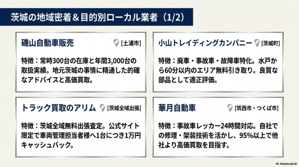 茨城の地域密着&目的別おすすめローカルトラック買取業者7選