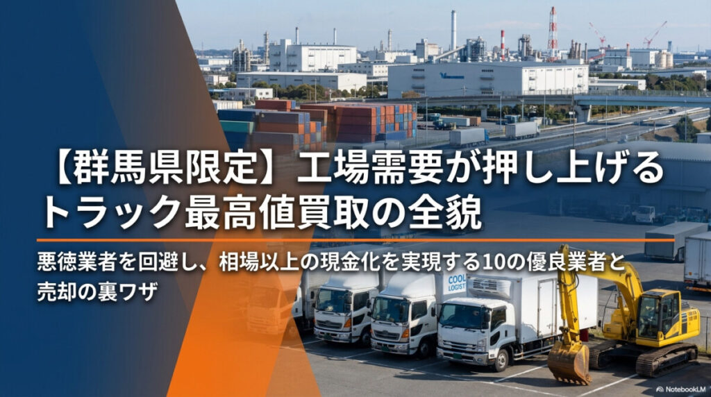【群馬】トラック買取おすすめ10選！工場需要で一番高く売れる業者のアイキャッチ