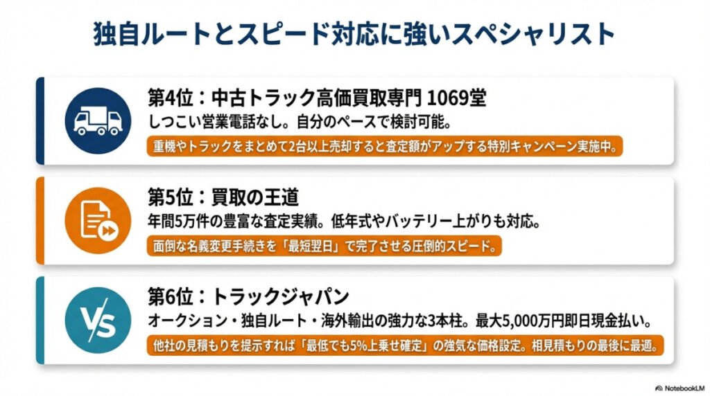 第4位 中古トラック高価買取専門 1069堂