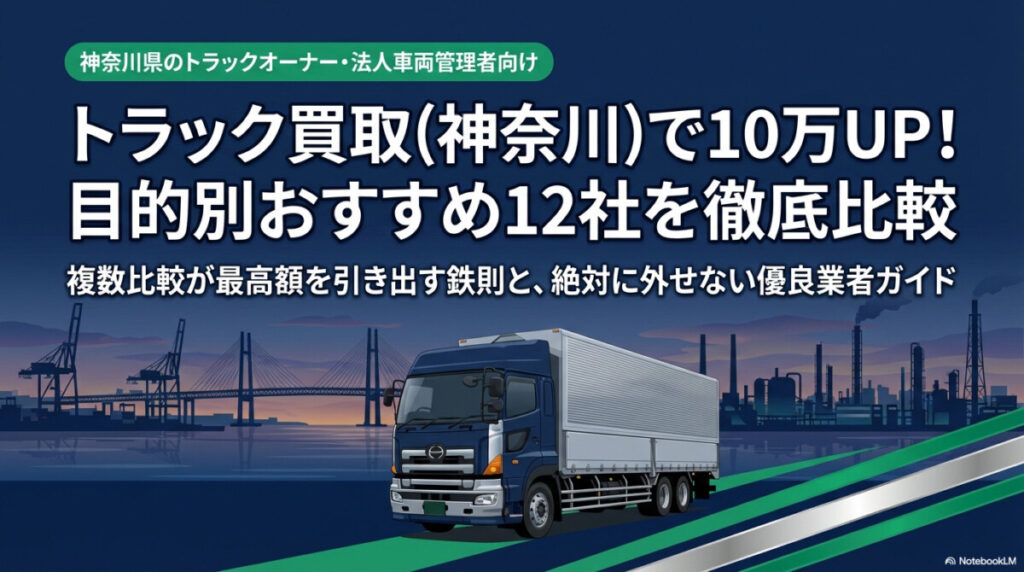 トラック買取（神奈川）で10万UP！目的別おすすめ12社を徹底比較のアイキャッチ
