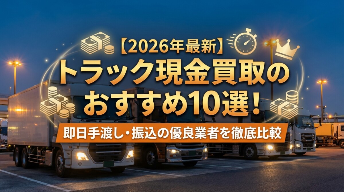 【2026年最新】トラック現金買取のおすすめ10選!即日手渡し・振込の優良業者を徹底比較