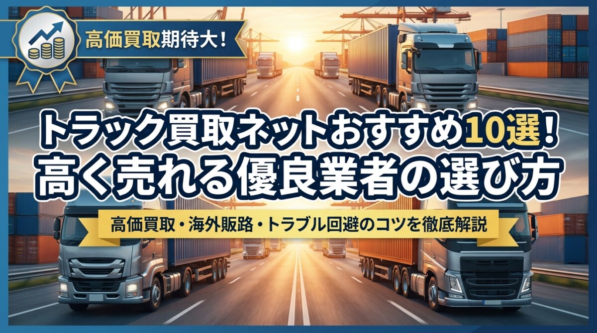 トラック買取ネットおすすめ10選!高く売れる優良業者の選び方