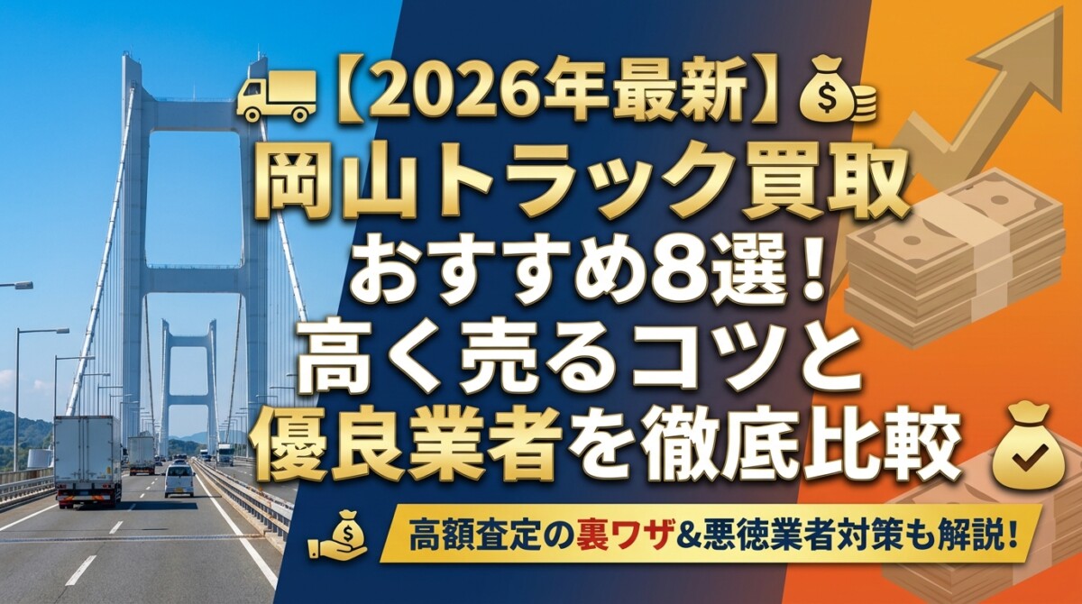 【2026年最新】岡山トラック買取おすすめ8選!高く売るコツと優良業者を徹底比較